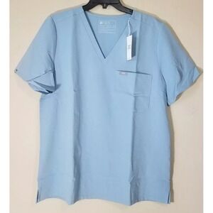 FIGS Catarina One Pocket Scrub Top Women Size 2XL Blue DBU NEW
